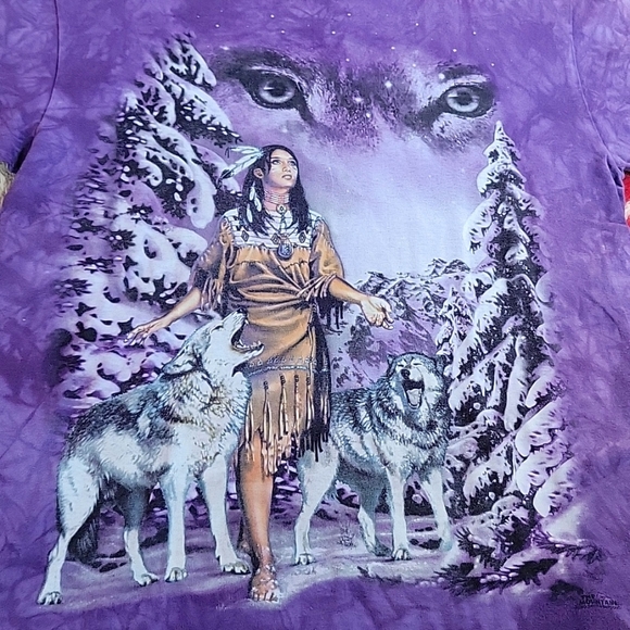Vintage 2003 Native American wolf "The Mountain" t-shirt. Size Large. - Picture 2 of 4